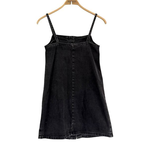 ASOS DESIGN size 2 Dress Black Denim Button Down Mini Sleeveless - Picture 4 of 6